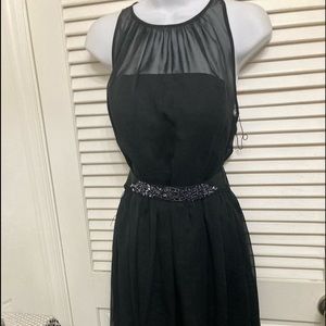 Adrianna Papell Womens Love Story Black Chiffon Cocktail Dress 14